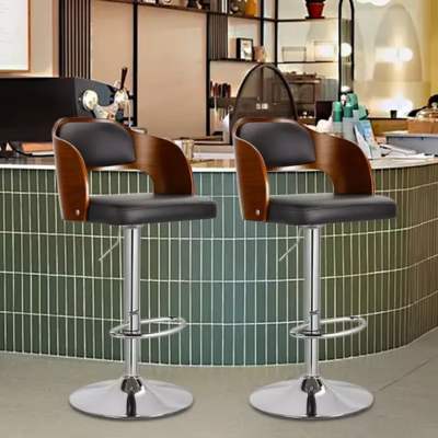 Ghế quầy bar đảo bếp cao cấp lưng gỗ bọc da: SG - B255 - $hienthicat